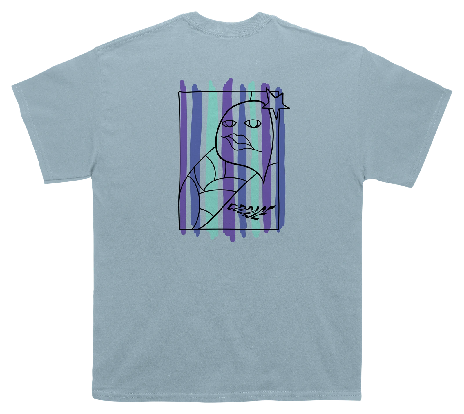 T-shirt Street Artist bleu ciel — vue arrière